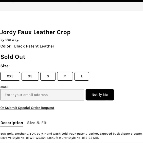 by the way. Jordy Faux Leather Crop - Picture 5 of 5